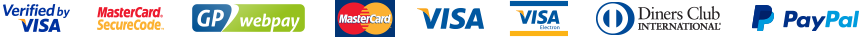 Payment method - Visa, MasterCard, GP webpay, Maestro, Visa electron, Diners Club, PayPal